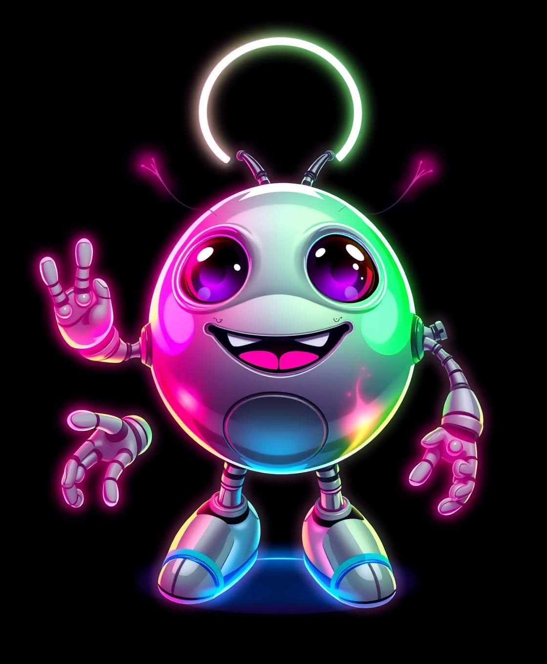 AI generated: Here’s a detailed, ready-to-use prompt for generating your funny-style alien-robot image in DALL·E or any AI image generator:
---
Prompt:
"A chubby cartoon alien-robot with floa