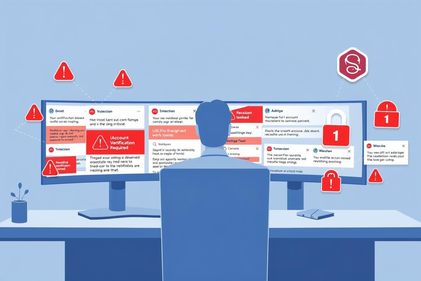 AI generated: A professional, high-impact thumbnail for a cybersecurity blog on phishing detection: a confident cybersecurity analyst at a sleek workstation with dual curved monitors, methodical