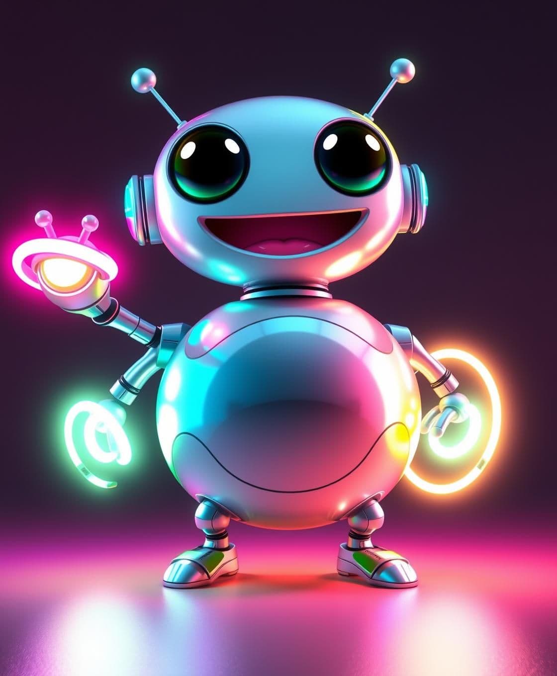 AI generated: Here’s a detailed, ready-to-use prompt for generating your funny-style alien-robot image in DALL·E or any AI image generator:
---
Prompt:
"A chubby cartoon alien-robot with floa