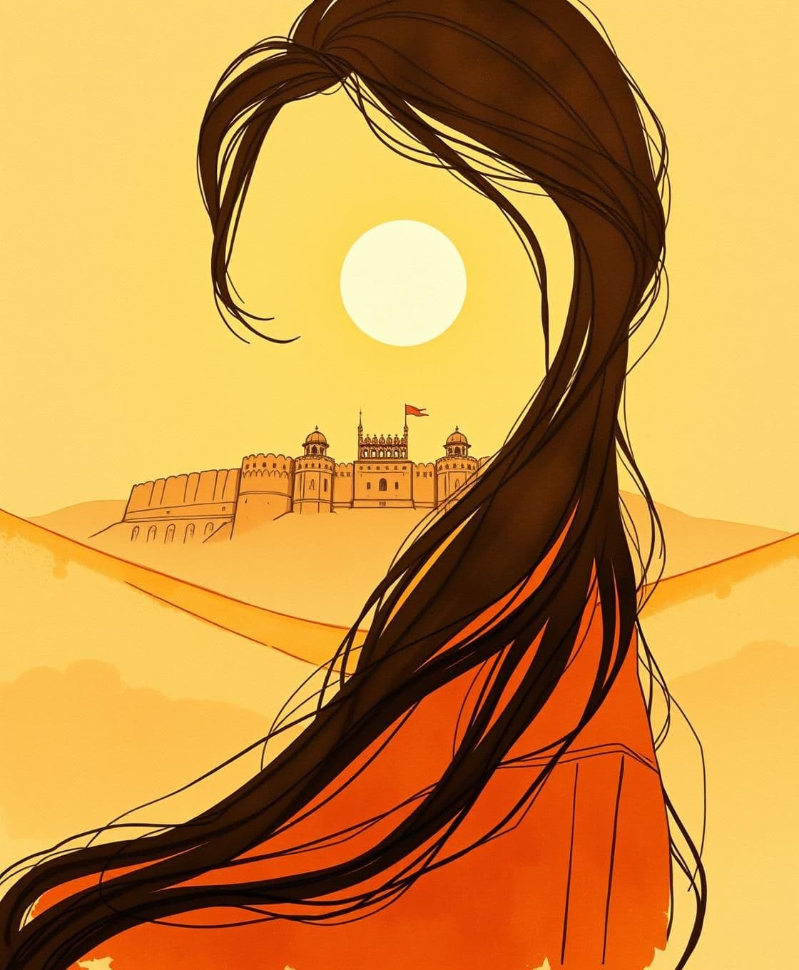 AI generated: A manhwa panel using traditional ink wash and watercolor techniques. Fluid, liquid colors that bleed slightly into the paper texture. Very loose, faint sketch lines. The colors are