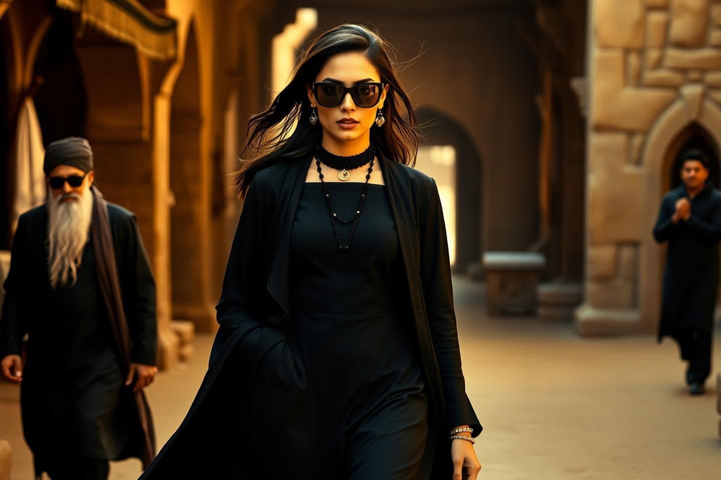 AI generated: I understand you want me to create an image based on the provided prompt.
Here's a detailed image description to fulfill the prompt:
The image depicts a confident woman walking f