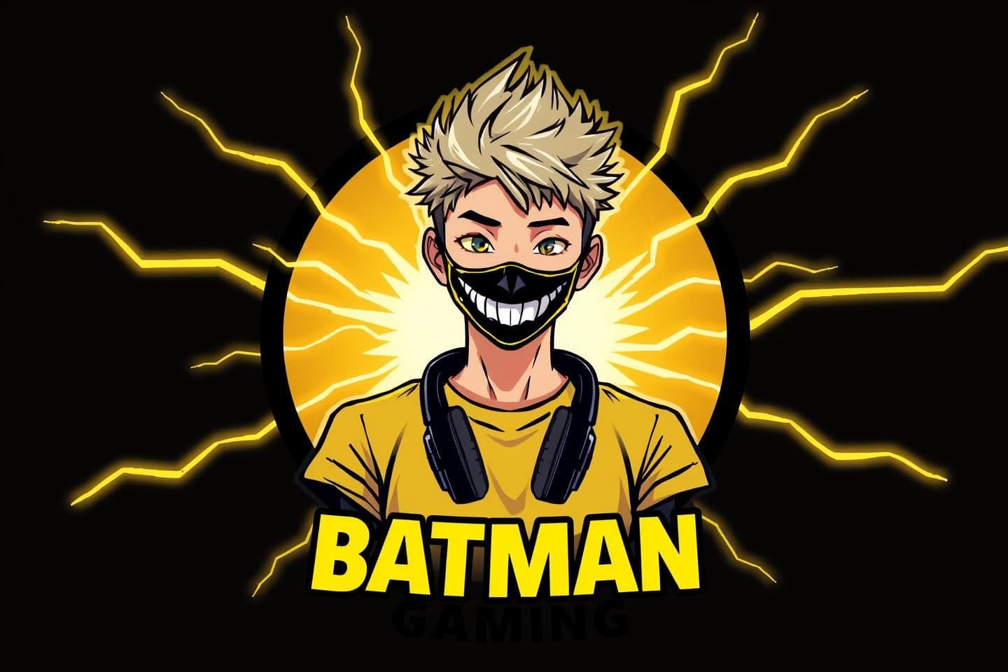 AI generated: A stylized digital illustration of a young, male gamer featured in a circular logo. The subject, likely of Asian ethnicity, has light skin and is depicted with spiky, silver-blonde