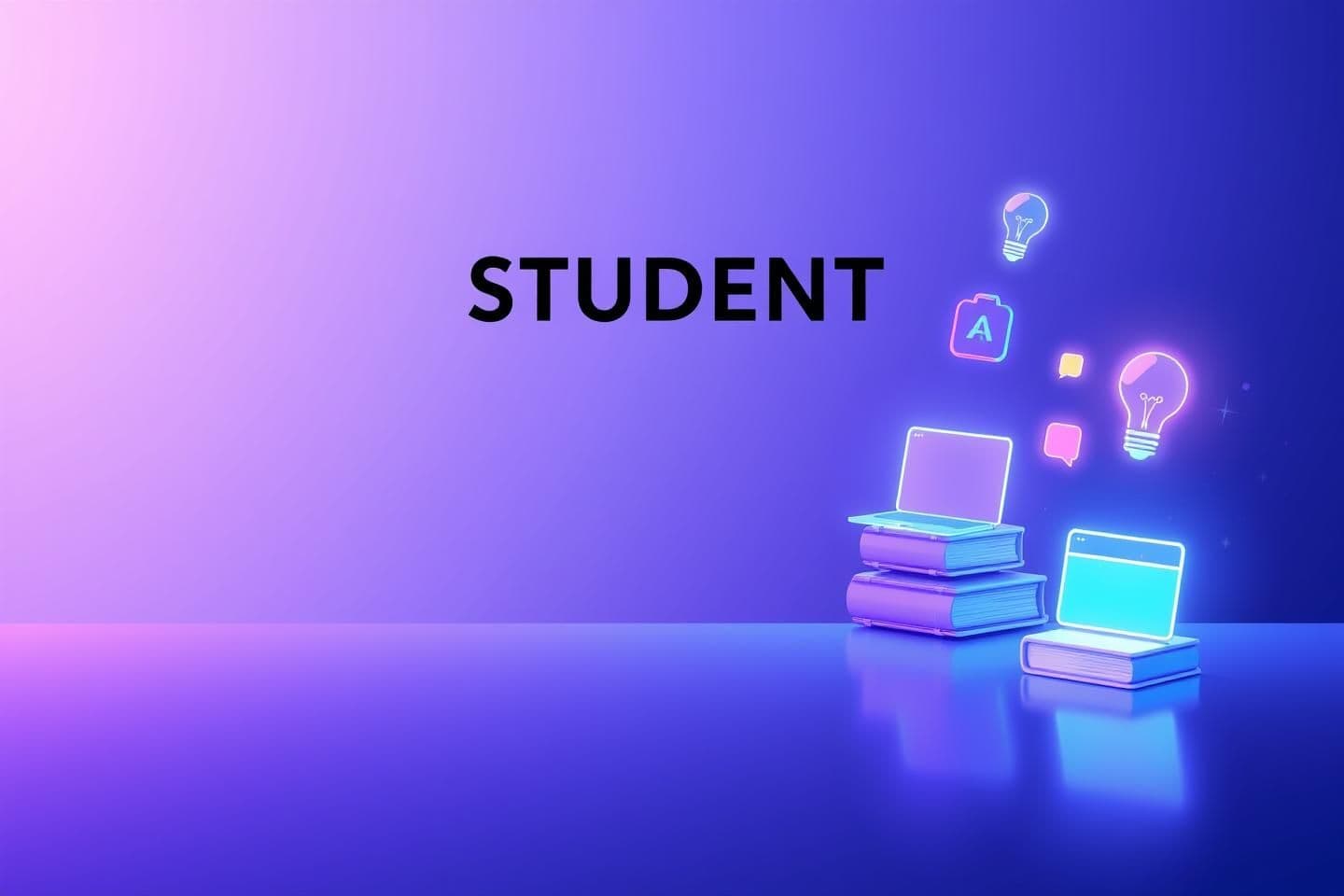 AI generated: “Modern minimalist digital cover design in horizontal 1280x720, futuristic neon blue and purple theme, large bold title text placeholder ‘STUDENT Advanced ChatGPT PROMPTS VOL 2’, g