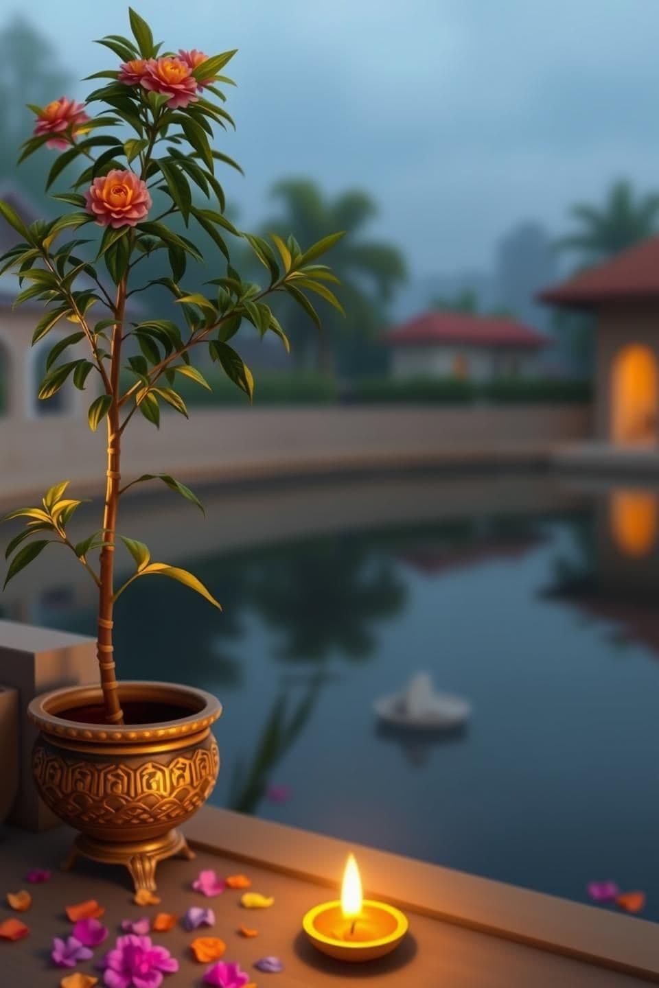 AI generated: IMPORTANT: Generate with all text in Hindi script only. Goddess Lakshmi comes to earth after Diwali.
It is said that she first went to the house where the daughters-in-law were pou