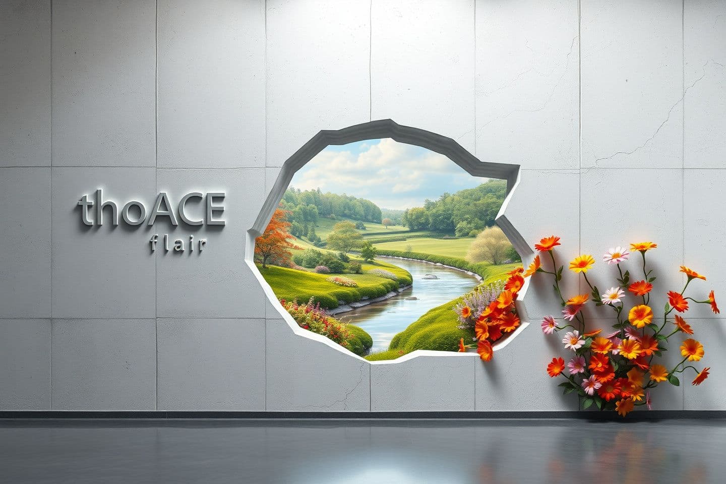 AI generated: Make an image is filled in the full A3 landscape photopaper where This image depicts a serene and whimsical indoor scene that has been artfully designed to resemble an outdoor lan