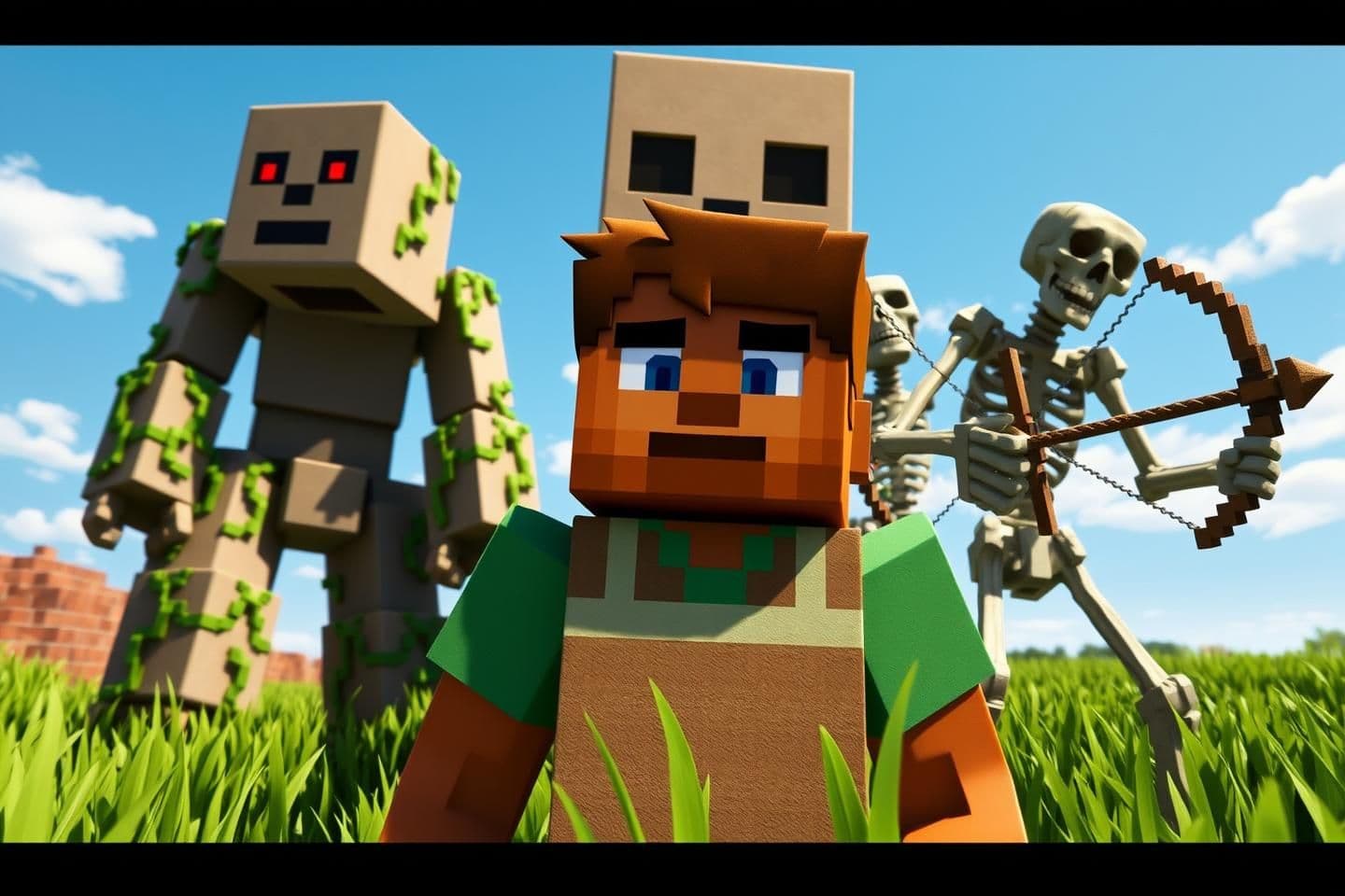 AI generated: ChatGPT
You said:
Uploaded image
Uploaded image
Uploaded image
Vertical YouTube Shorts Minecraft thumbnail, 1080x1920, bright green grass and blue sky background. Steve in the cent