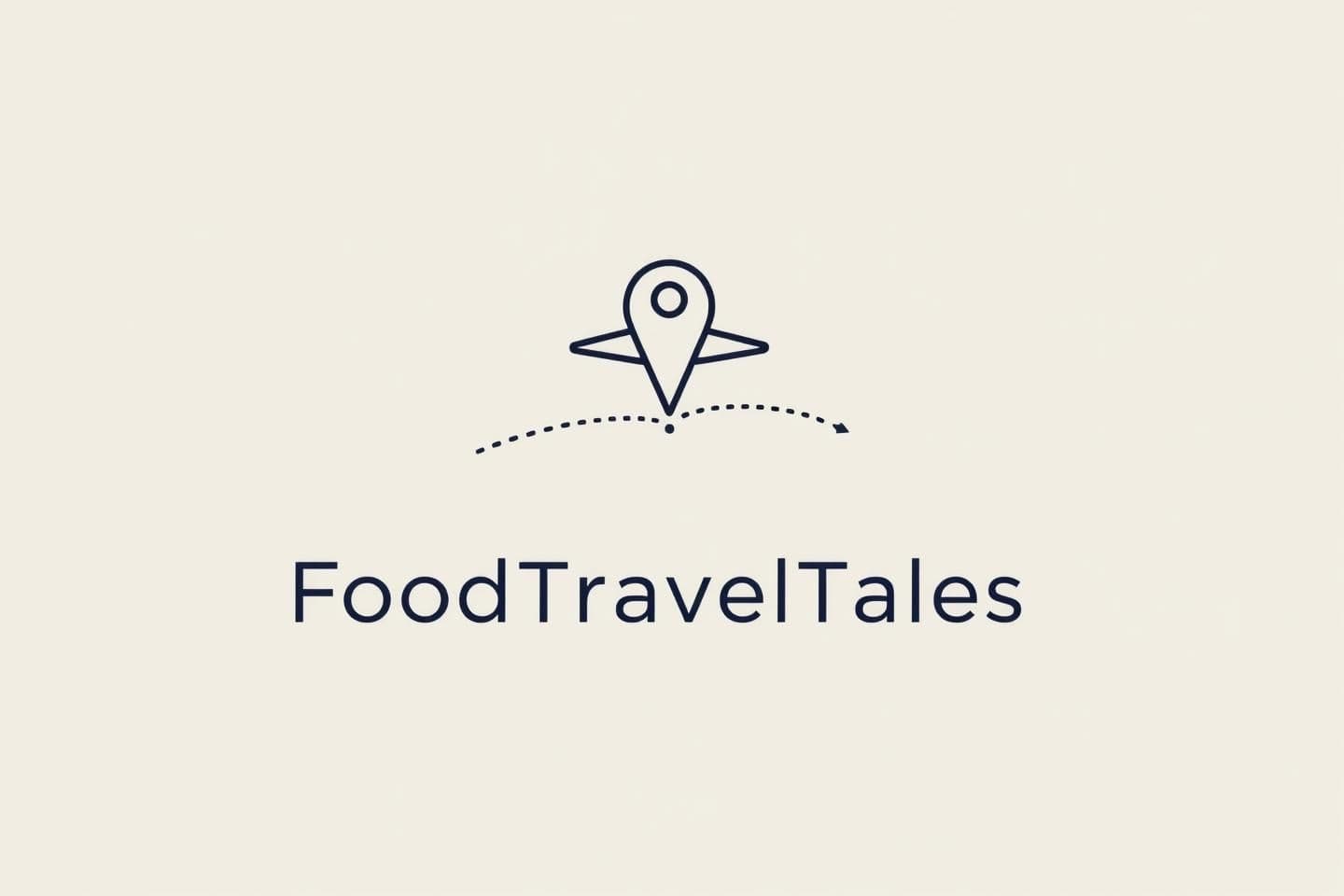 AI generated: “Design a minimal, clean line-art logo for FoodTravelTales. Include an elegant airplane, a simple location pin, and a dotted navigation line connecting them. Integrate very subtle