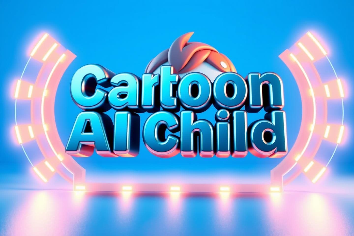 AI generated: Create a 1280×720 YouTube thumbnail in 3D cartoon style. Bright blue background, vibrant lighting. Show cute 3D cartoon with slight futuristic AI details (glowing lines, soft neon