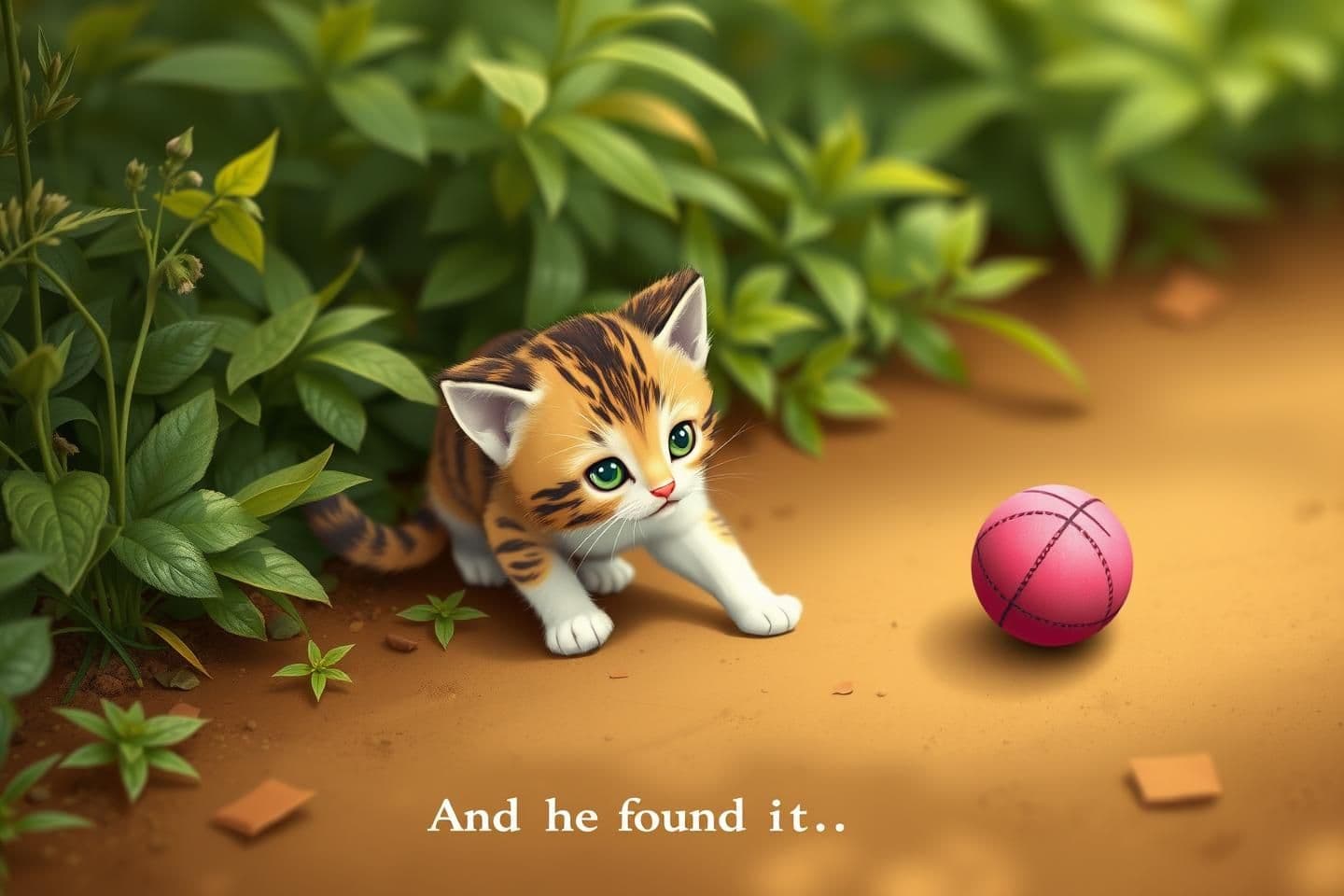 AI generated: IMPORTANT: Generate with all text in Hindi script only. A cute little kitten is looking for his lost ball.
"Meet Whiskers, the brave cat! Today Whiskers has lost his most precious