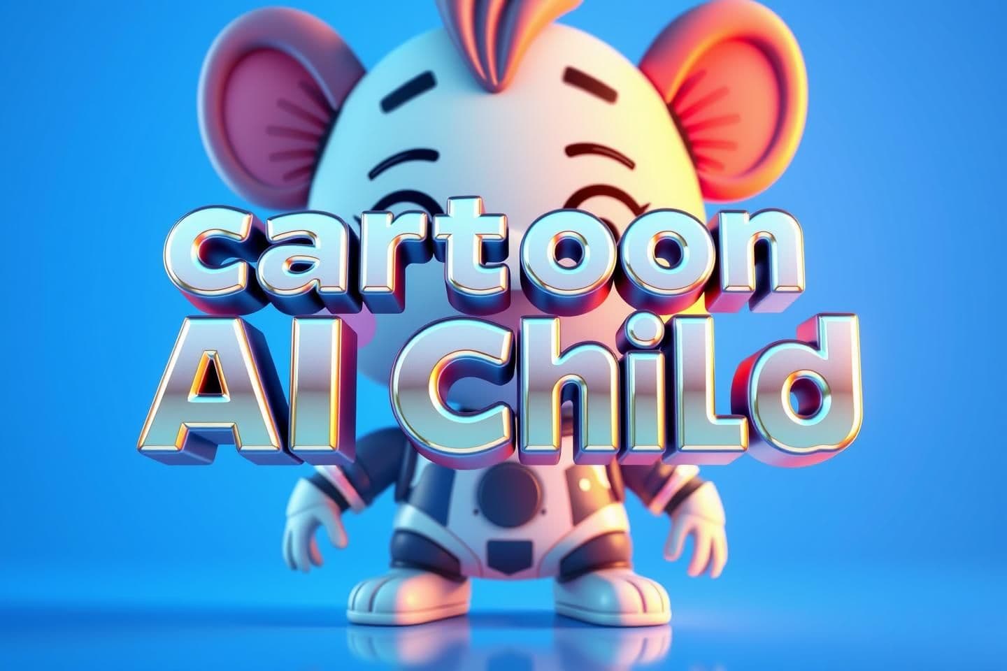 AI generated: Create a 1280×720 YouTube thumbnail in 3D cartoon style. Bright blue background, vibrant lighting. Show cute 3D cartoon with slight futuristic AI details (glowing lines, soft neon