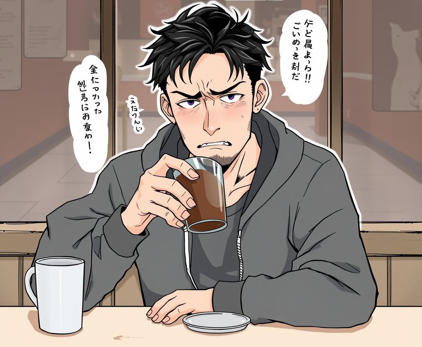 AI generated: FULL PANEL DESCRIPTION (800 words)
Create a Korean manhwa-style digital panel continuing directly from Panel 1 with zero visual changes to character design, environment, lighting,