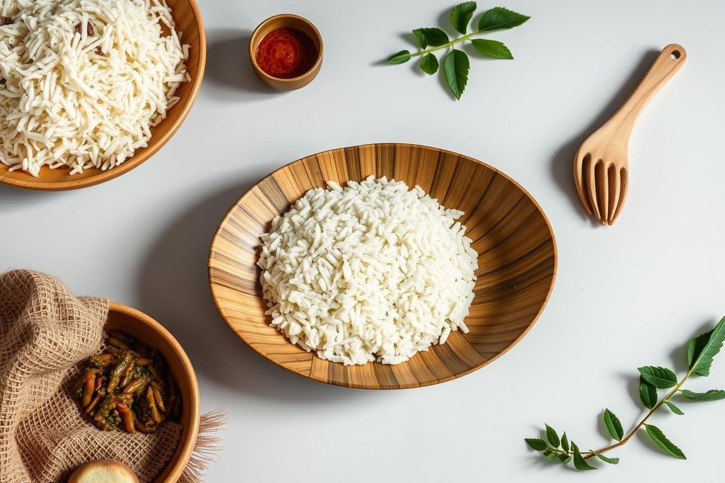 AI generated: "A unique biodegradable use-and-throw serving plate designed specially for Pohe, made from pressed banana leaves and natural fibers, oval shape with gentle grooves to hold Pohe nea