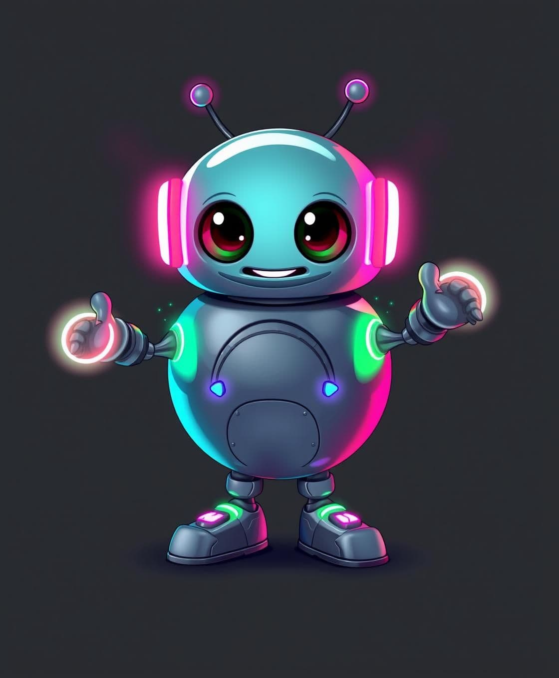 AI generated: Here’s a detailed, ready-to-use prompt for generating your funny-style alien-robot image in DALL·E or any AI image generator:
---
Prompt:
"A chubby cartoon alien-robot with floa