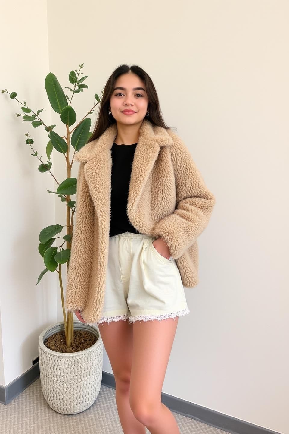 AI generated: أثناء إعادة تصميم الصورة، يجب أن يبقى المظهر العام والتصميم الشخصي unchanged، مع استبدال الأوبوسكوت بالقطة. يجب أن يكون القطة الصغيرة الذكر يرتدي قميص beige و shorts dark blue يهدي