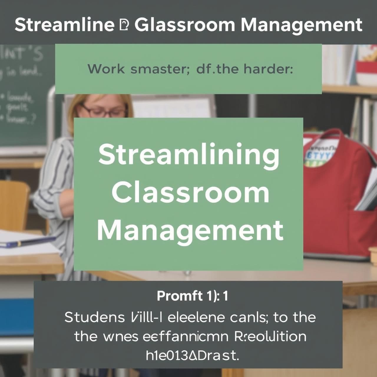 AI generated: Below, is educational prompts please create it in a ebook style that I can download and resell on Canva
Section: General – Streamlining Classroom Management
• Title: Section 1 –