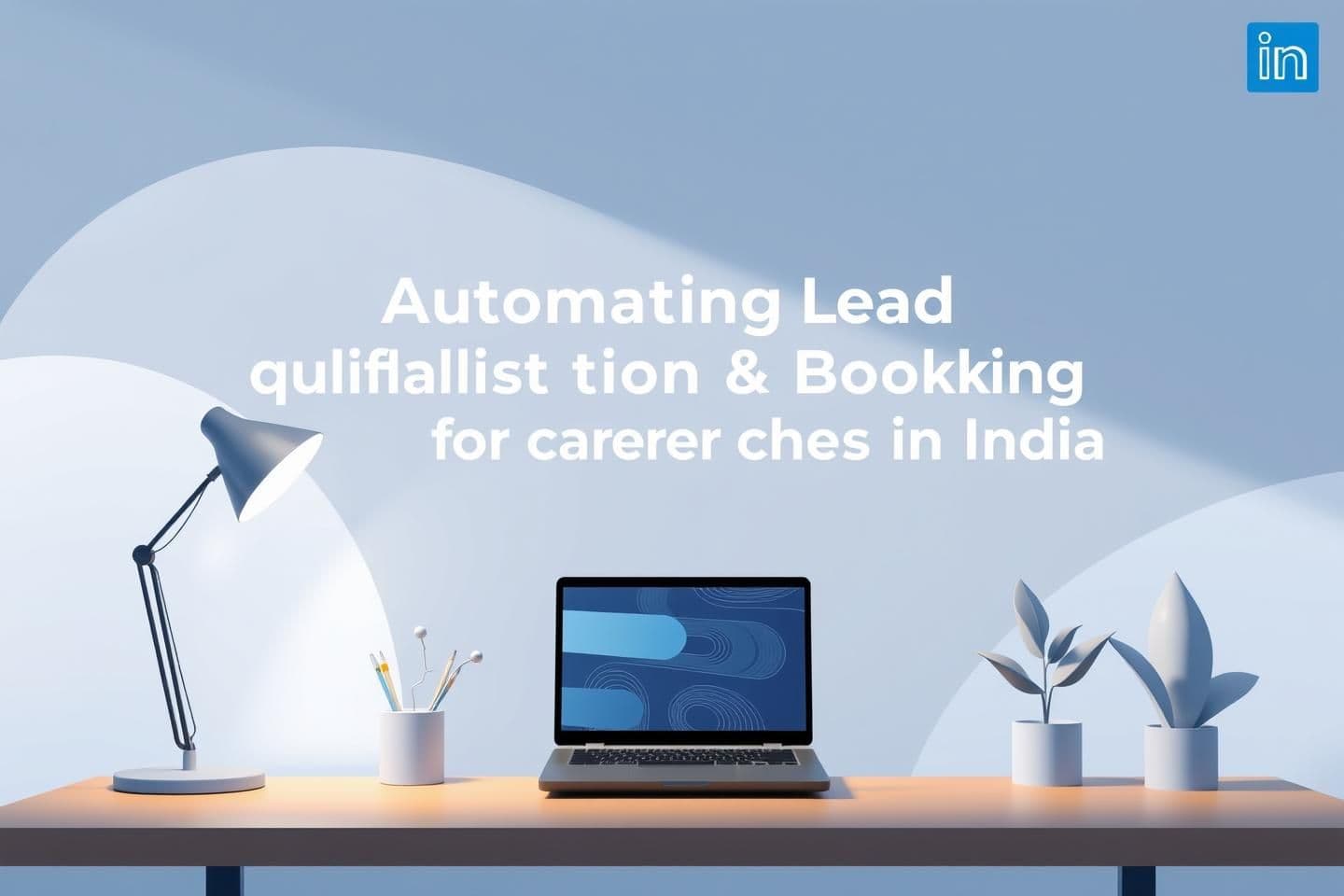 AI generated: A professional, modern LinkedIn banner for an AI-powered lead qualification and automation system designed specifically for Indian career coaches. The background should feature sle