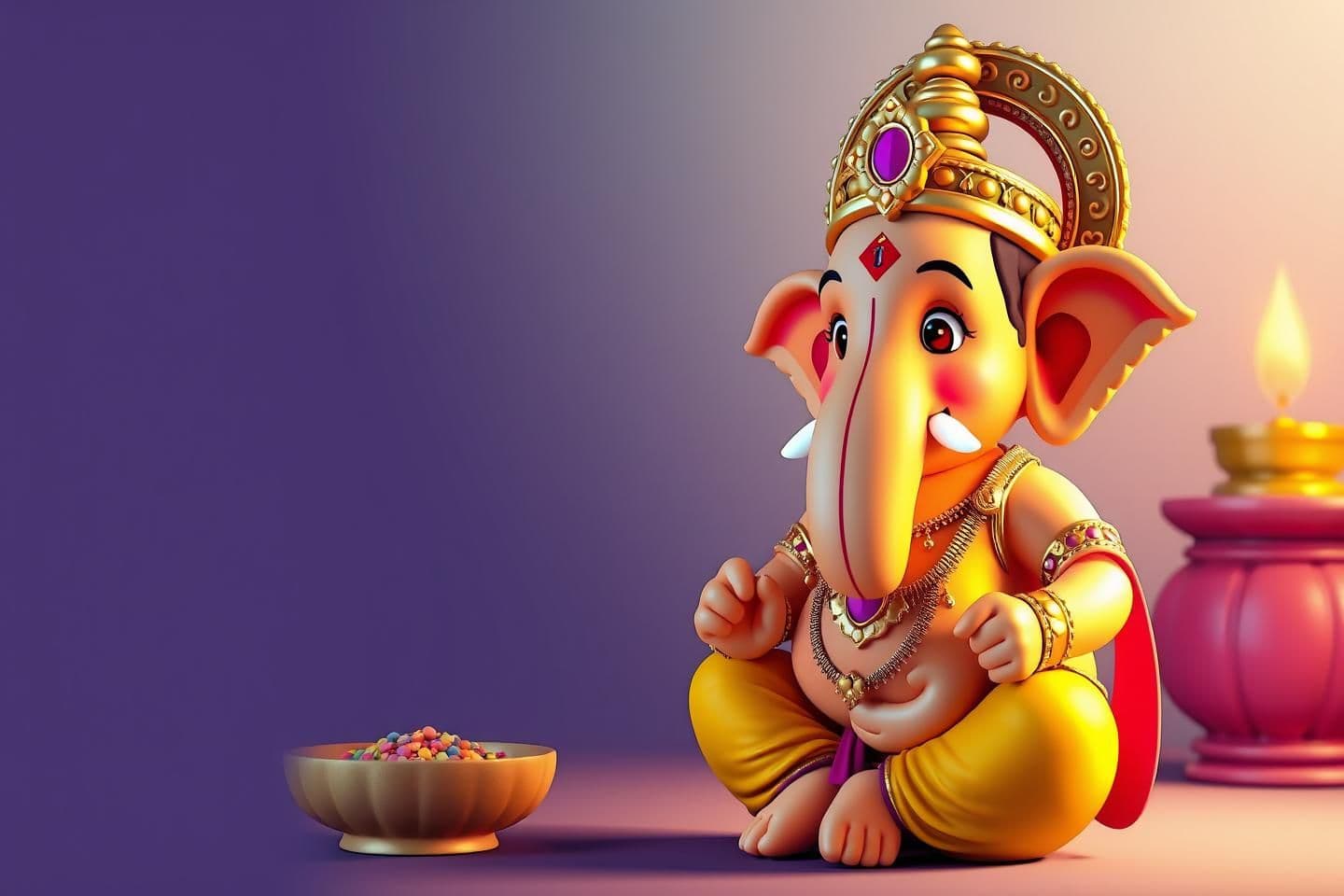 AI generated: “A high-resolution 3D cartoon-style character of Lord Ganesha, designed with vibrant colors and smooth stylized textures. Cute, expressive features with a friendly divine look. Sof