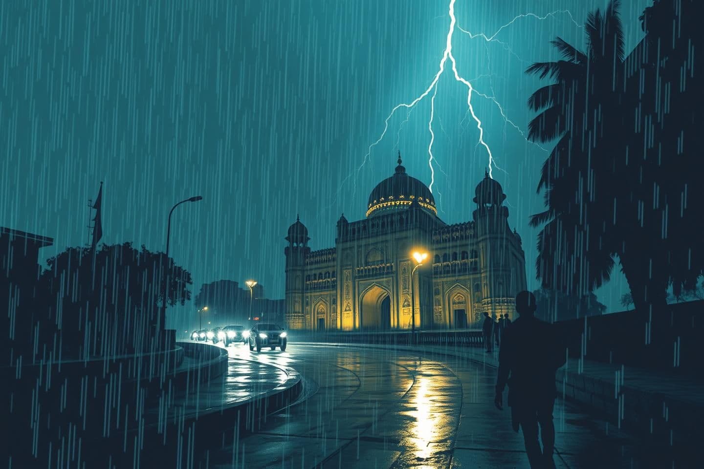 AI generated: IMPORTANT: Generate with all text in Hindi script only.
“My name is Aarav…
I go to places—where people never set foot again.
Today I'm going… Shaniwarwada.”
[Thunder strike | Cam