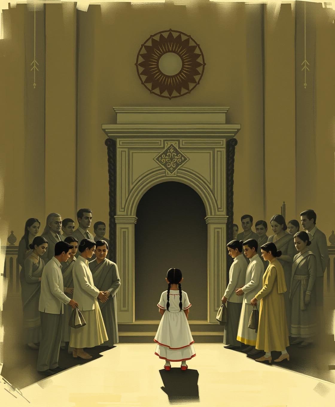 AI generated: IMPORTANT: Generate with all text in Hindi script only. The sprawling mansion of the city's most prestigious Brahmin family once again fell silent. Everyone's eyes were cast to the