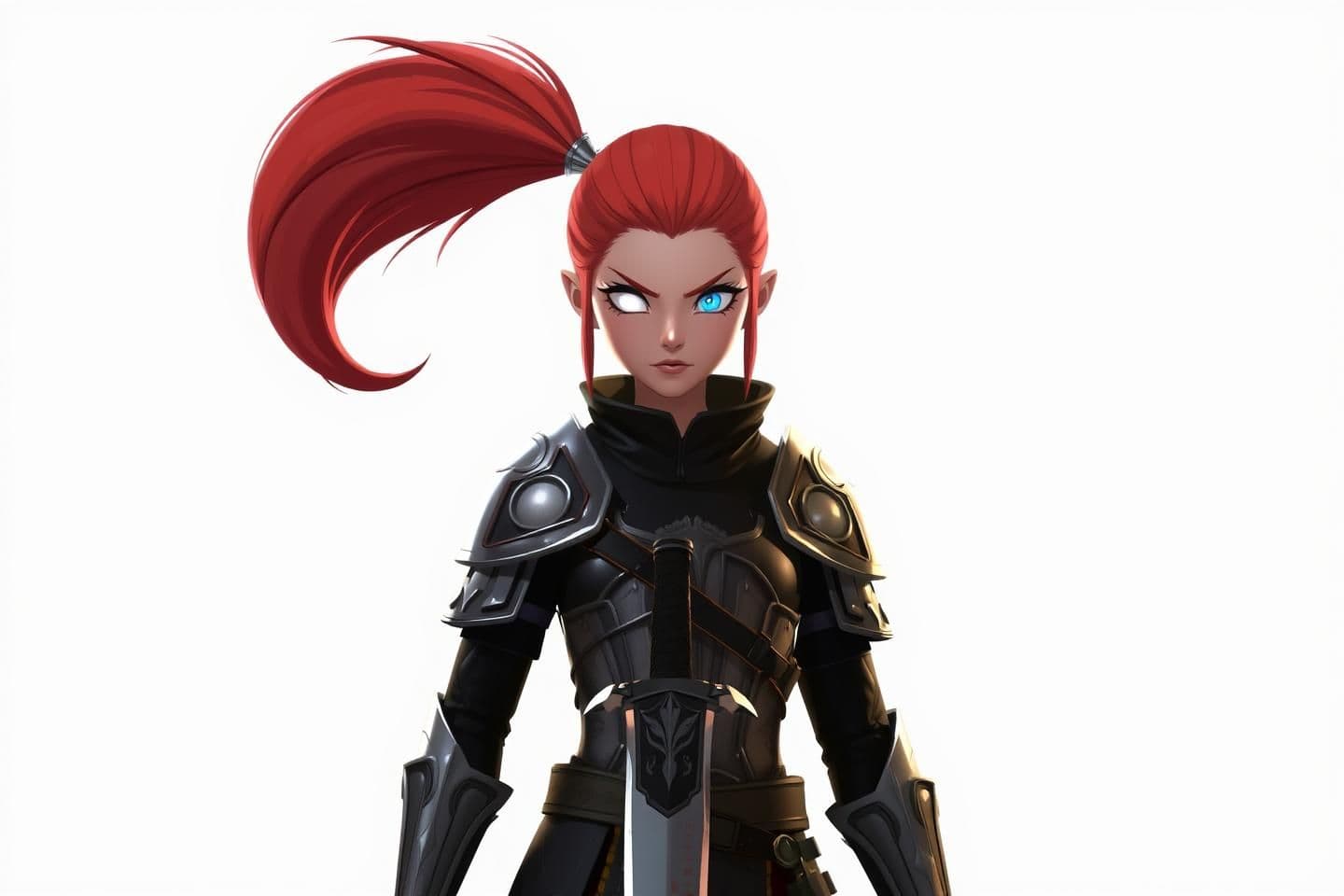 AI generated: Keep the character exactly the same as the image. Do NOT change the face, armor, gender, lighting, pose, or camera angle.
Animate only a very slow killer-style eye blink every 2–3