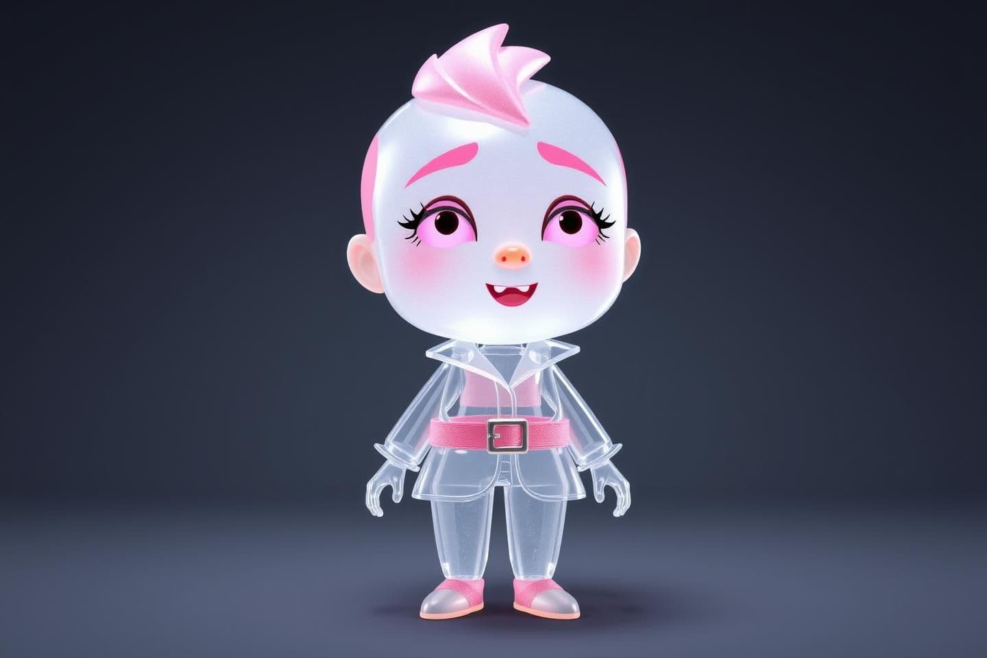 AI generated: Style: Realistic + Cartoon hybrid (Pixar style)
Material: Transparent shiny sugar crystal
Body Shape:
Slim but slightly rounded edges (jaise boiled sugar statue)
Surface par mic