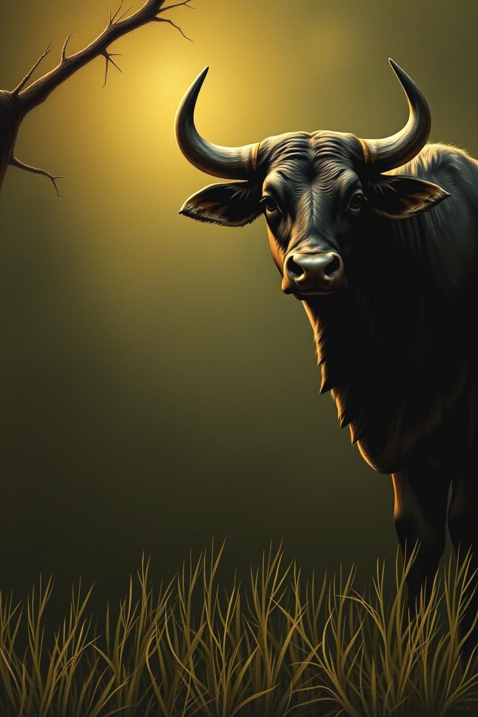 AI generated: IMPORTANT: Generate with all text in Hindi script only. In a village lived a farmer named Ramu. He owned two beautiful and powerful bulls named Heera and Moti. They had been togeth