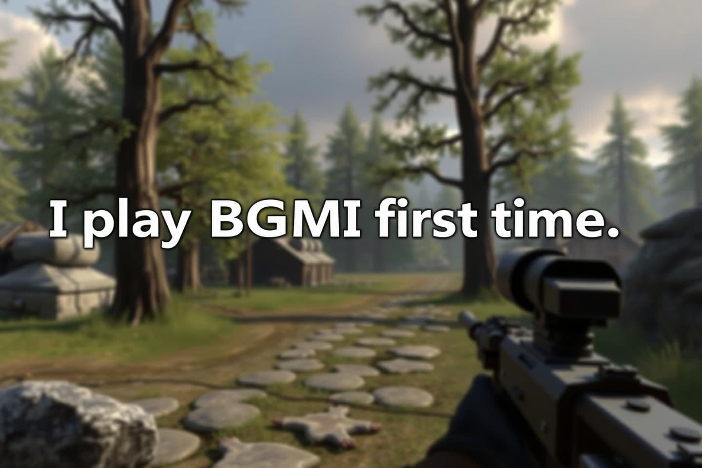 AI generated: O a thumbnail image for my YouTube long video by the following details : game : bgmi , topic : I play BGMI first time , thumbnail should be attractive. Realistic image with area tp
