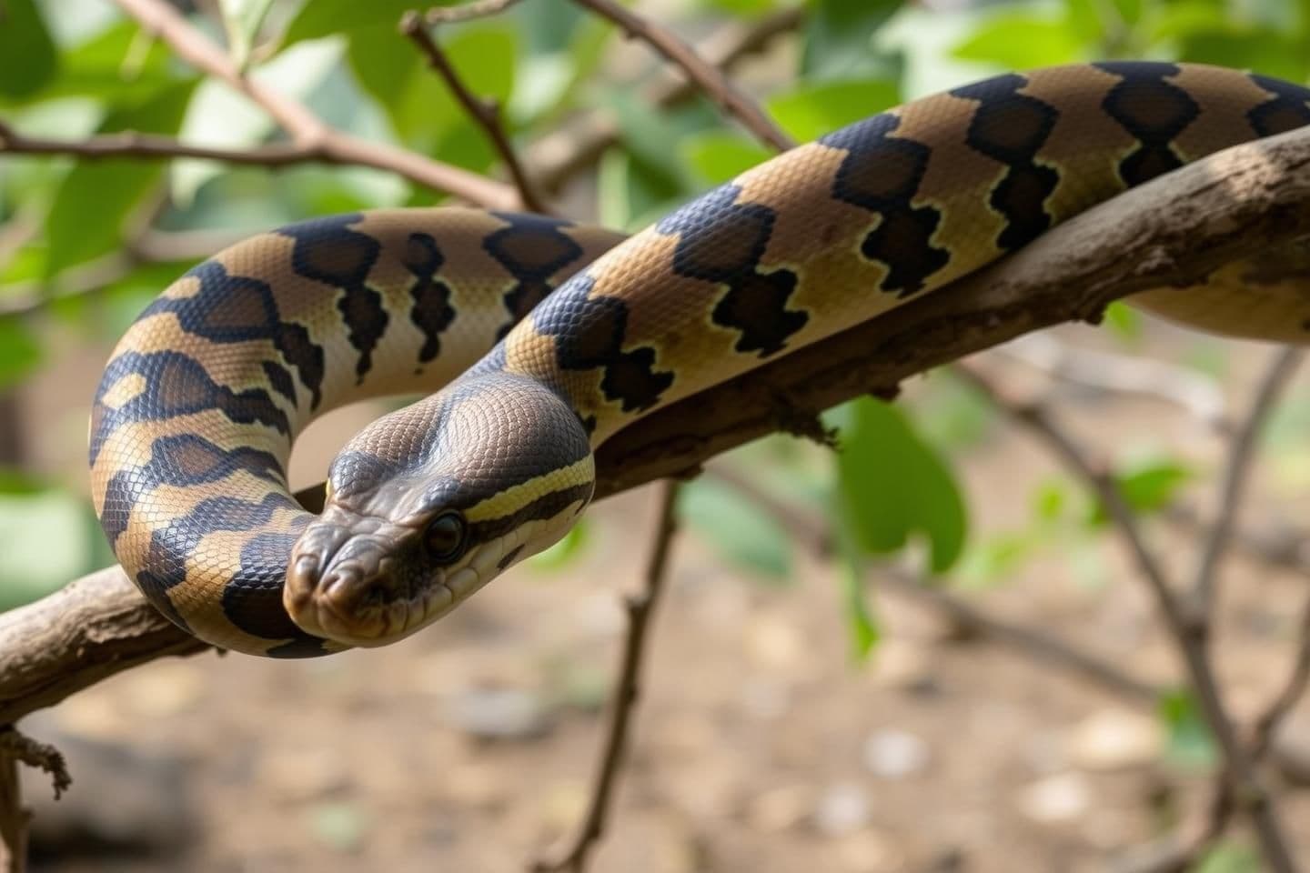 AI generated: IMPORTANT: Generate with all text in Tamil script only. It was proud of its beautiful body and black spots that stretched over the branches of trees for more than twenty feet.
Alt