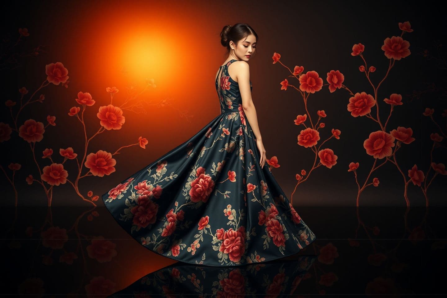 AI generated: Make an image filmed in the full HD landscape with photo quality 8k image that is done in golden hour applying rule of thirds and keep the golden ratio in which the image include