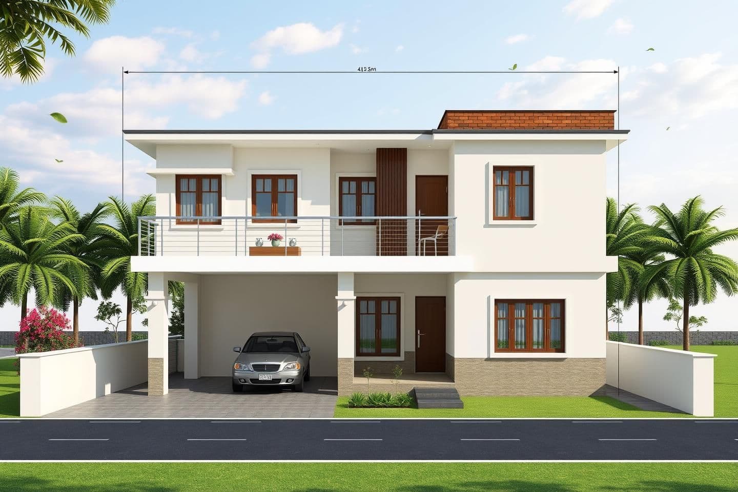 AI generated: A house plan for 3 bedroom with attached toilet, 1 kitchen with dining area, car parking, remain space as hall. plot size east to west 70 feet, north to south 30 feet. 1 entry gate