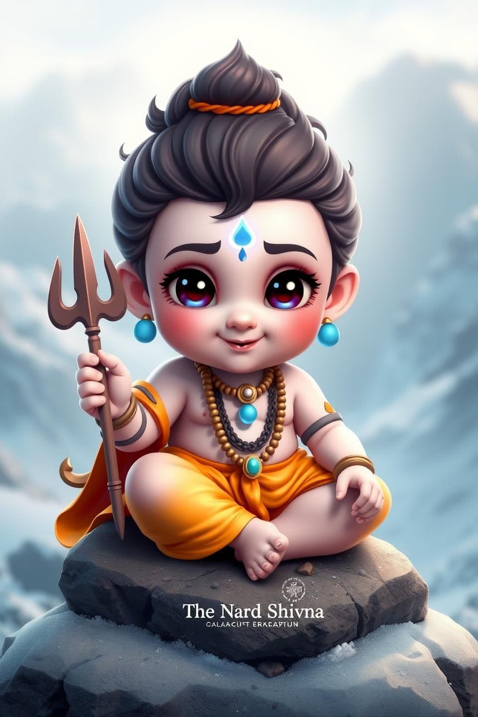 AI generated: See new posts
Create an ultra-cute child version of Lord Shiva (Bal Shiva). A small divine boy with big expressive eyes, soft innocent smile, tiny trishul, small blue aura, little