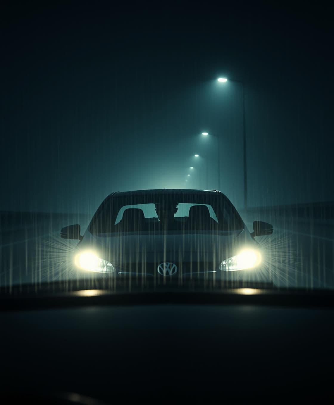 AI generated: Scene 1 — बारिश वाली सड़क पर आरव की कार
PROMPT:
“Ultra-realistic cinematic night scene, lonely highway in heavy rain, one car headlights cutting through darkness, windshield cover