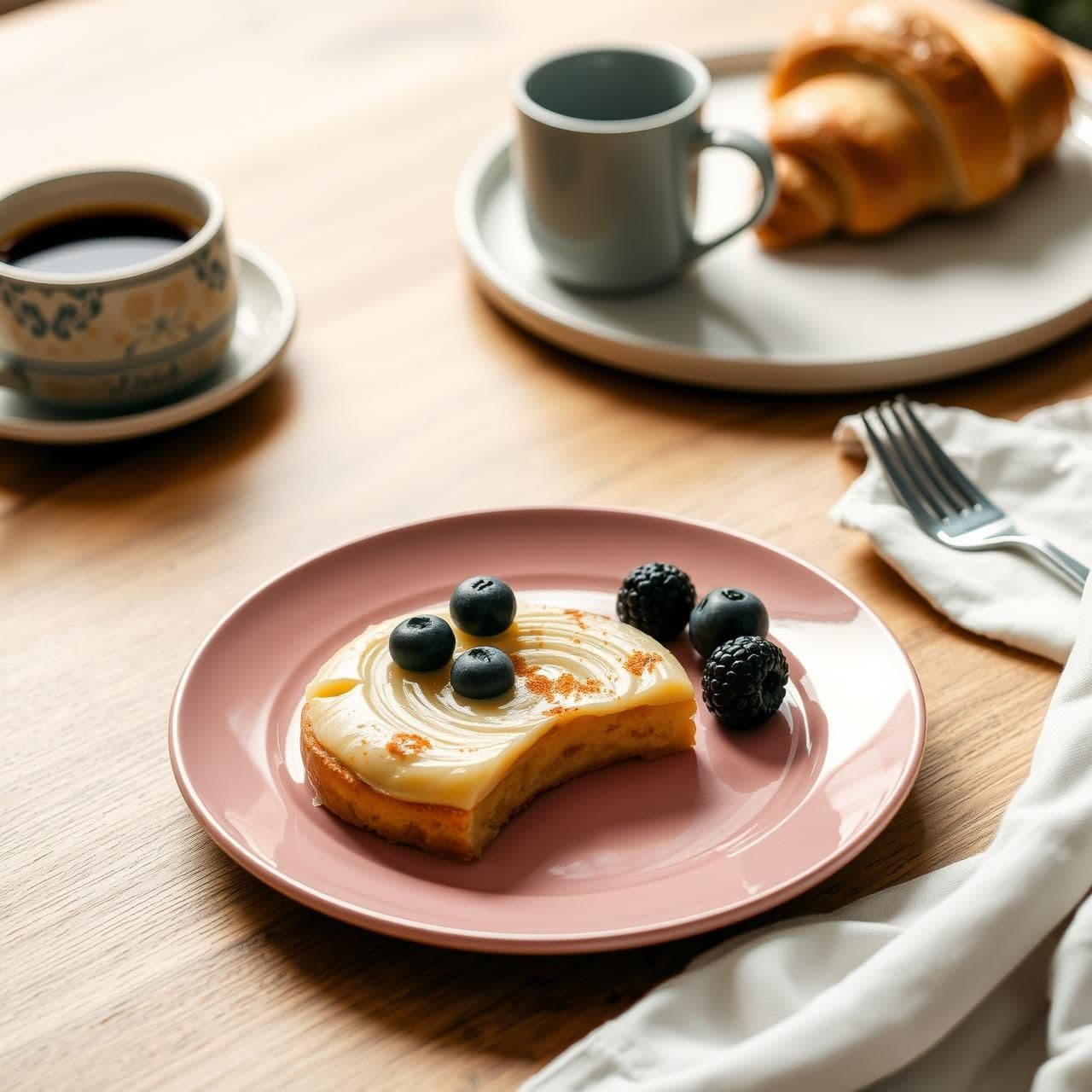 AI generated: {
"type": "food_photography",
"camera": {
"device": "iPhone 15 Pro",
"lens": "wide",
"shot_type": "slightly top-down angle",
"focus": "sharp focus on main break