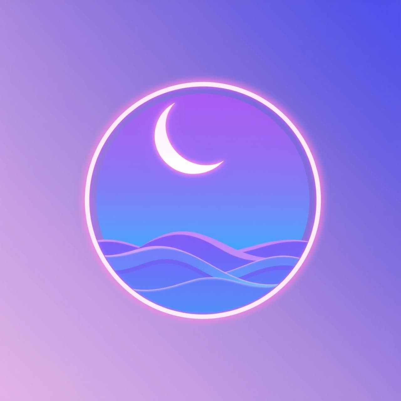 AI generated: Prompt:
“Minimal aesthetic logo for ‘Moonwave Lofi’. A glowing crescent moon above smooth wave lines that represent soundwaves, pastel purple & blue gradient, soft neon glow, clean