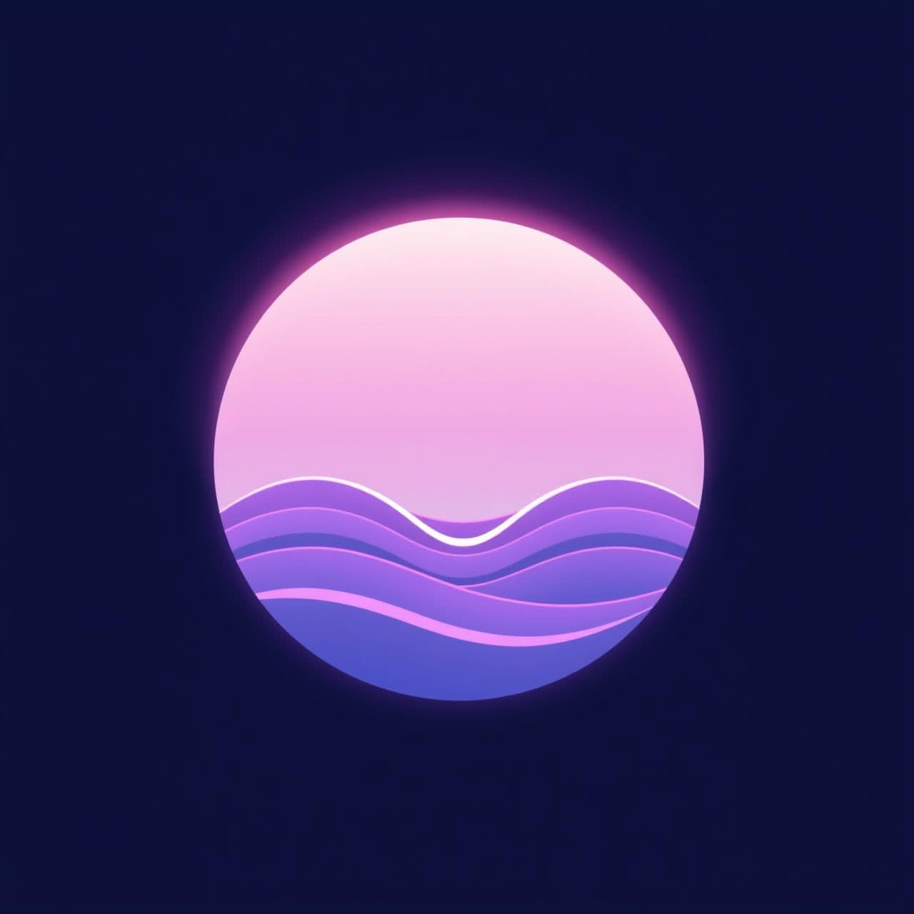 AI generated: Prompt:
“Minimal aesthetic logo for ‘Moonwave Lofi’. A glowing crescent moon above smooth wave lines that represent soundwaves, pastel purple & blue gradient, soft neon glow, clean