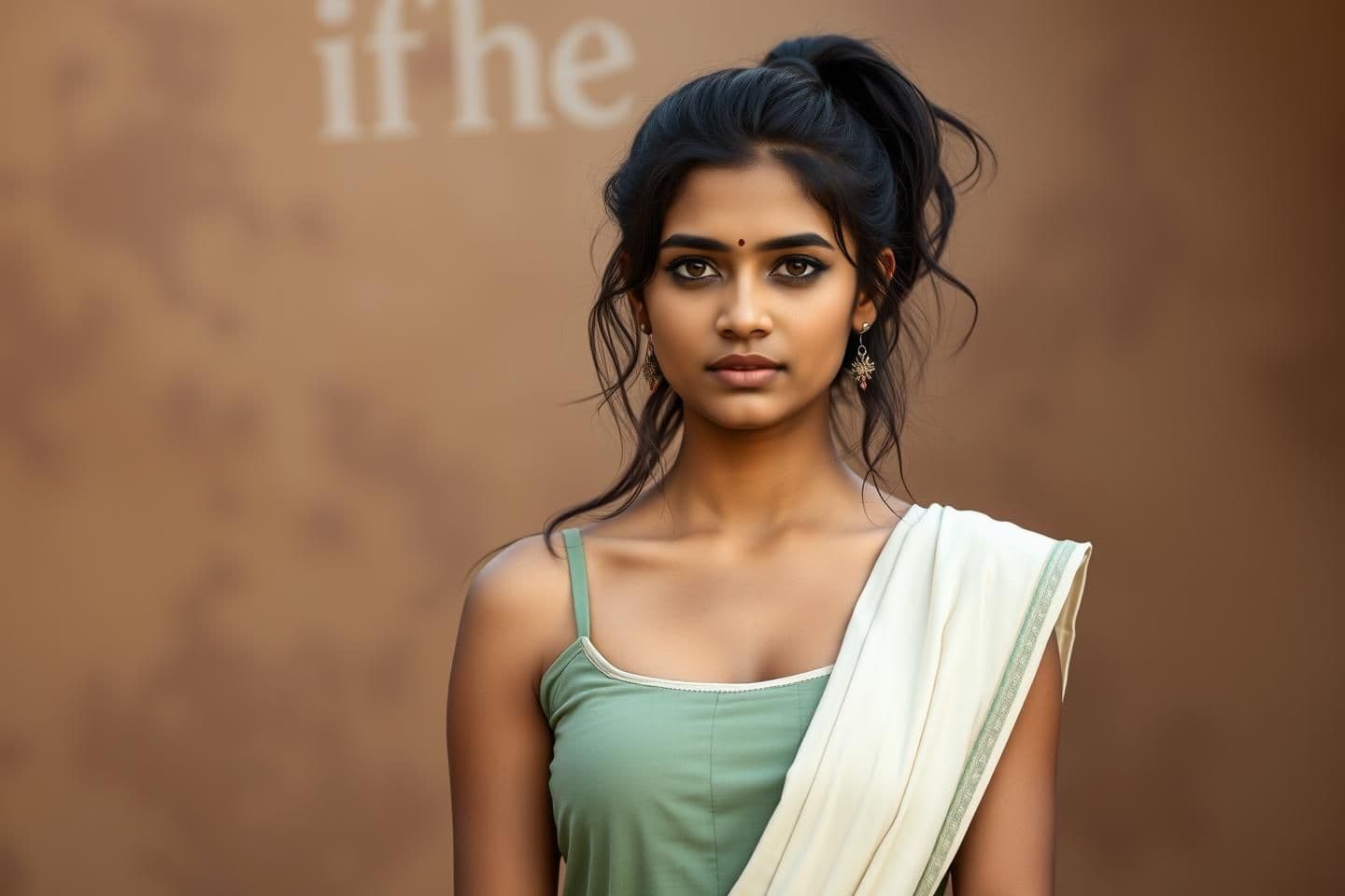 AI generated: Prompt ๐ฐ
A hyper-realistic portrait of the young Indian woman from the uploaded image (Google Gemini refinement), wearing a pastel-dark green sleeveless kurta with thin dhaga str