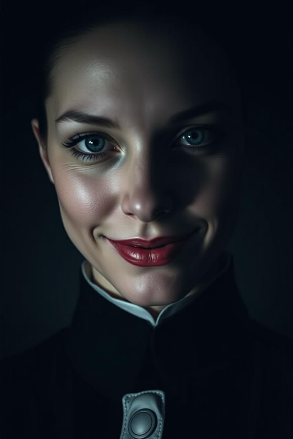 AI generated: The Deceptive Smile (Focus on the Mastermind)
Visual Metaphor: The calm facade of the danger (Lila).
Art Style: Photorealistic, Ultra Realistic, Cinematic.
Color Palette: Deep, co