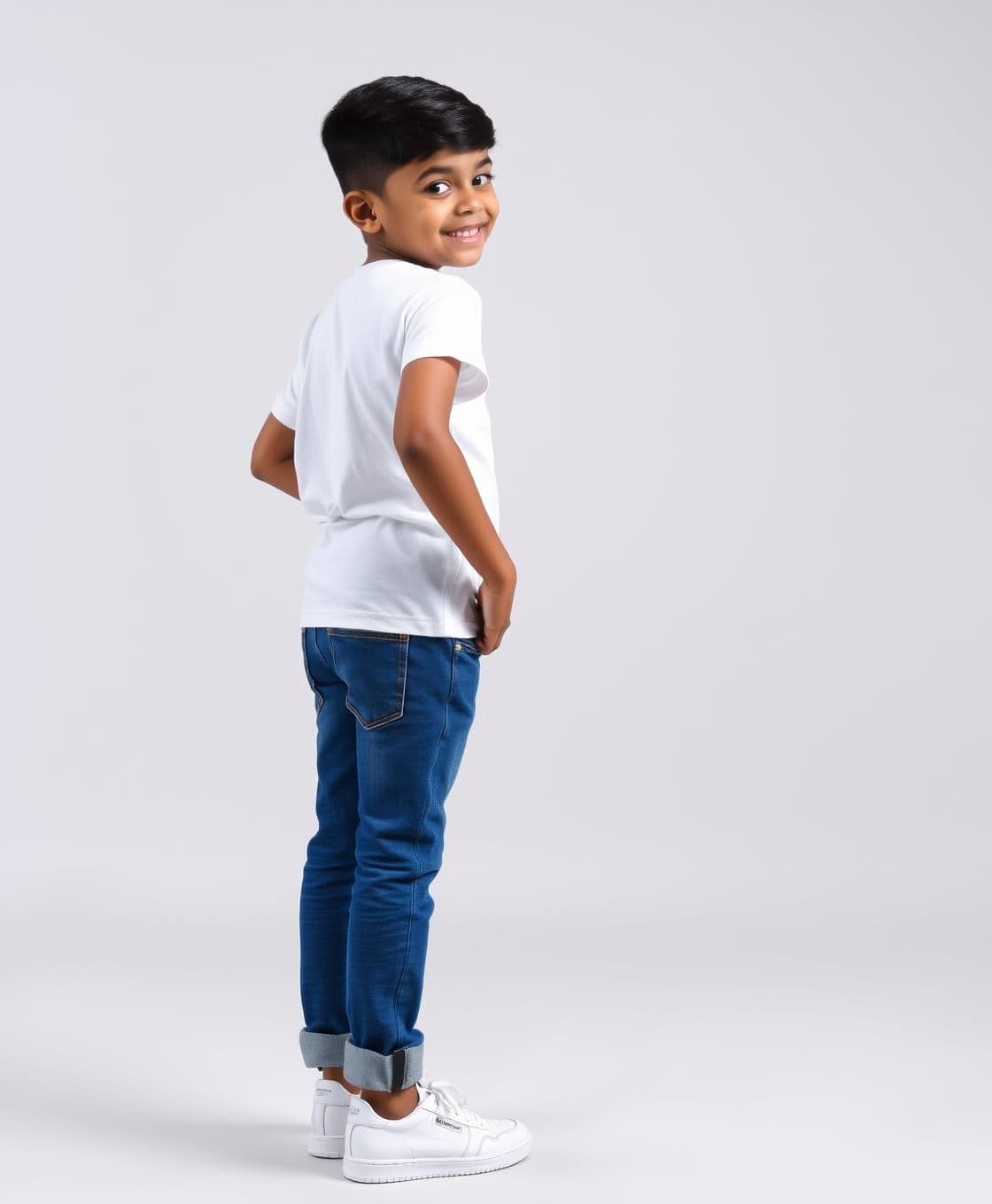AI generated: Age: 10–12 years
Ethnicity: West Indies + Indian mix
Skin Colour: Warm brown skin with soft golden undertone
Hair: Soft black normal hair, natural texture
Face: Cute + confident lo