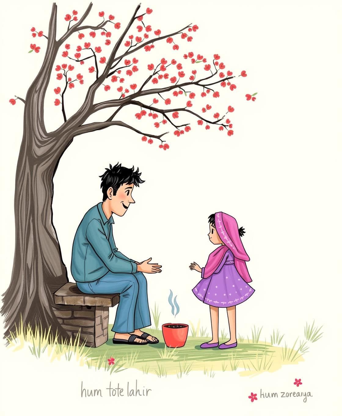 AI generated: Ek din tote aur kabuter ped par baith kar baatein kar rahe the. Tote ne kaha, “Main sabse zyada bol sakta hoon!” Kabuter hans kar bola, “Par main sabse door ud sakta hoon!” Dono ne