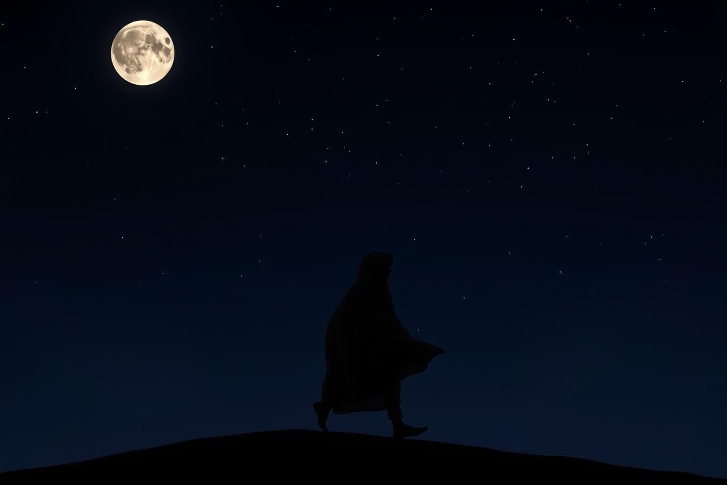 AI generated: IMPORTANT: Generate with all text in UR script only. Hazrat Umar Farooq's era
A woman was walking alone. Hazrat Umar (RA) disguised himself and asked. !
You are walking alone, ar