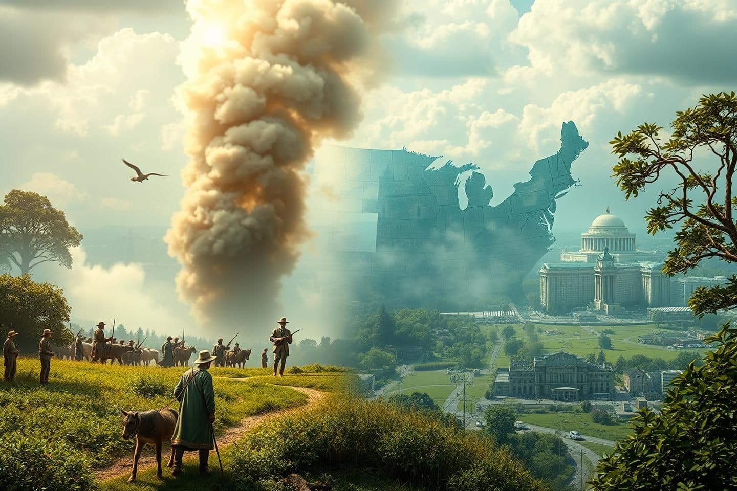 AI generated: Generate 20 unique AI images about major historical moments of the United States.
Each image must show a different era, different colors, and a different environment.
Do NOT repe