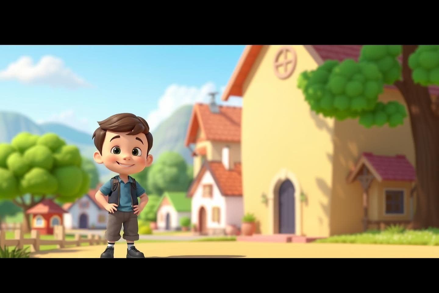 AI generated:
“16:9 YouTube thumbnail in Cratton 3d cartoon animation style.
Soft, clean, colorful cartoon shading.
A cute cartoon boy standing on the left side with a simple happy–friendly e
