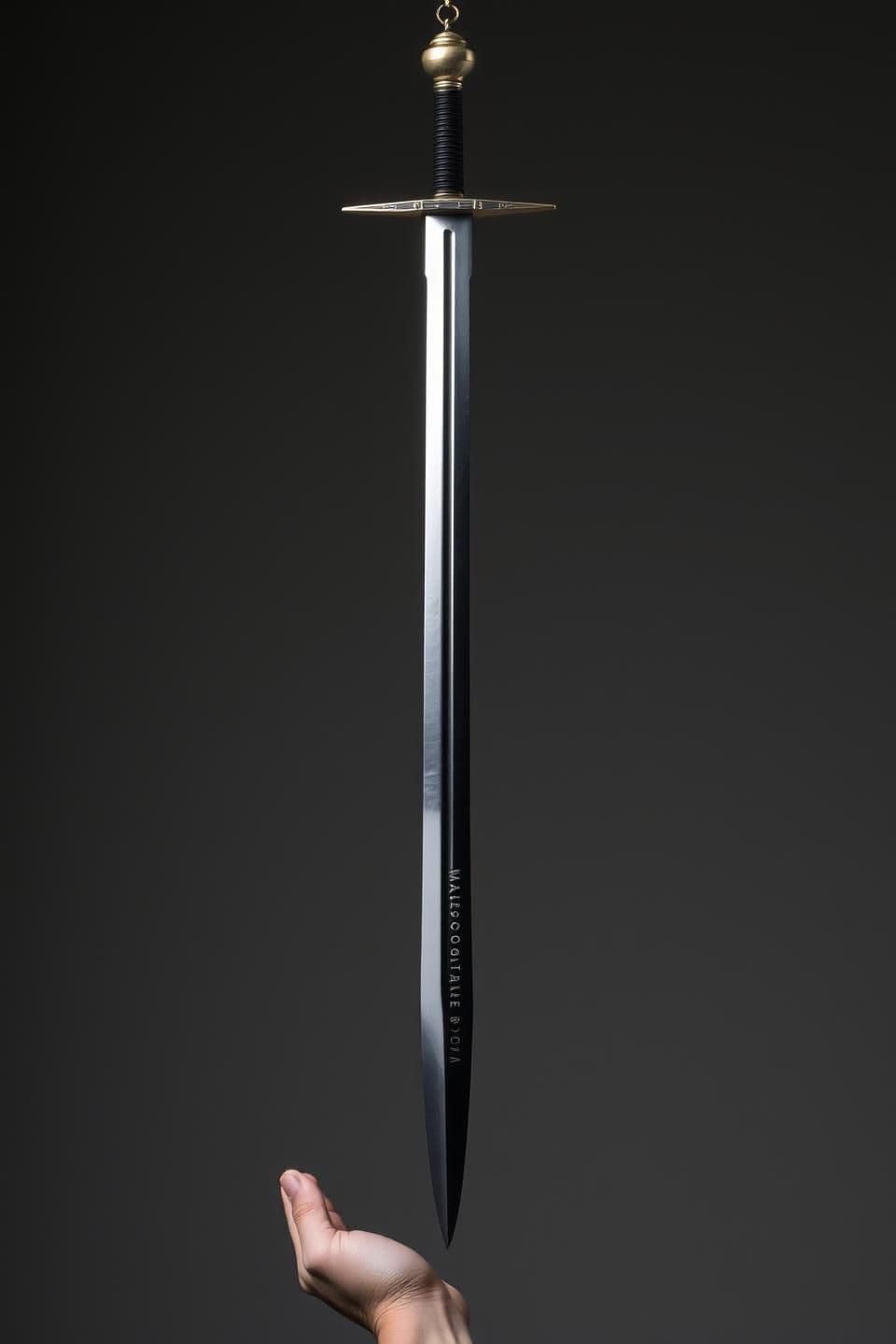 AI generated: A single, elegant longsword is suspended in mid-air. One edge of the blade is sharp and gleaming, labeled "Wealth & Opportunity." The other edge is serrated and dark, labeled "Obli